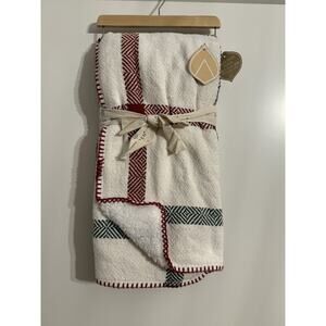 Aspen Baby Blanket, Cream W/red & Green 100% Ployester, 40” X 60” NWT